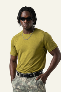 Unisex Round Neck Drape Sleeve Loose Fit T-shirt
