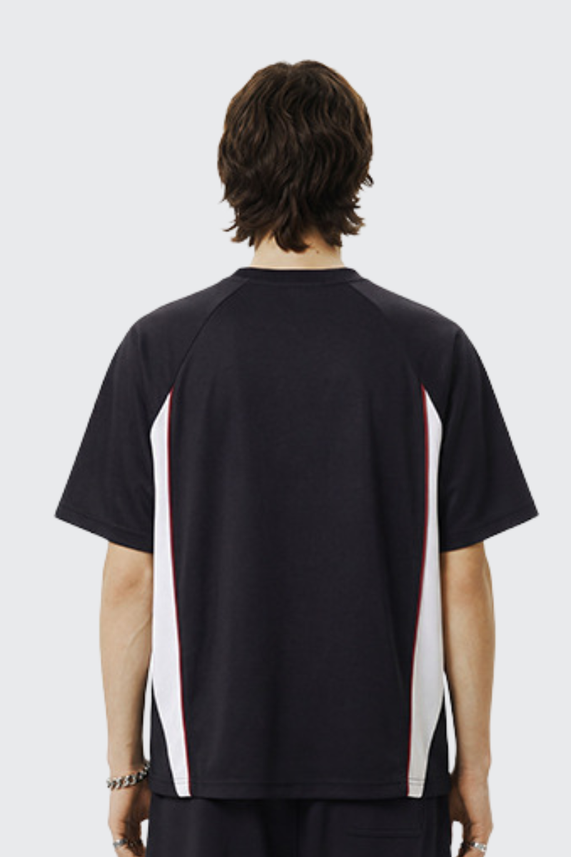 Men's Summer 7A V-Neck Colorblock QuickDry Oversized Tee