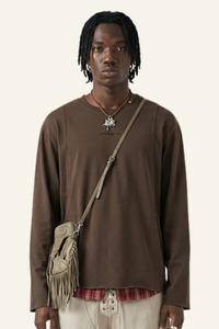 Men's Streetwear Retro Cotton Long-Sleeved T-shirt
