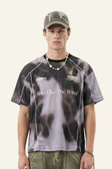 Men's Streetwear Mesh Breathable Printed T-shirt