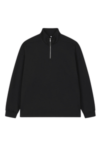 Women's Summer 450g Half Zip Raw Edge StandCollar Sweatshirt