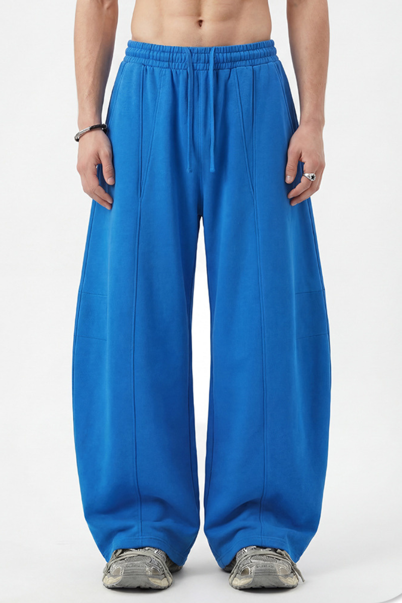 Men's Spring 390g Patchwork Pleated Curved Wide Pants
