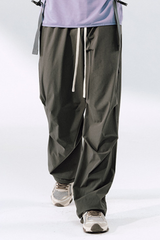 Men's Streetwear Side Pleated Quick-Dry Straight Leg Pants