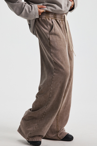 Men's Cotton Vintage-Distressed Raw-Edge Patchwork Pants