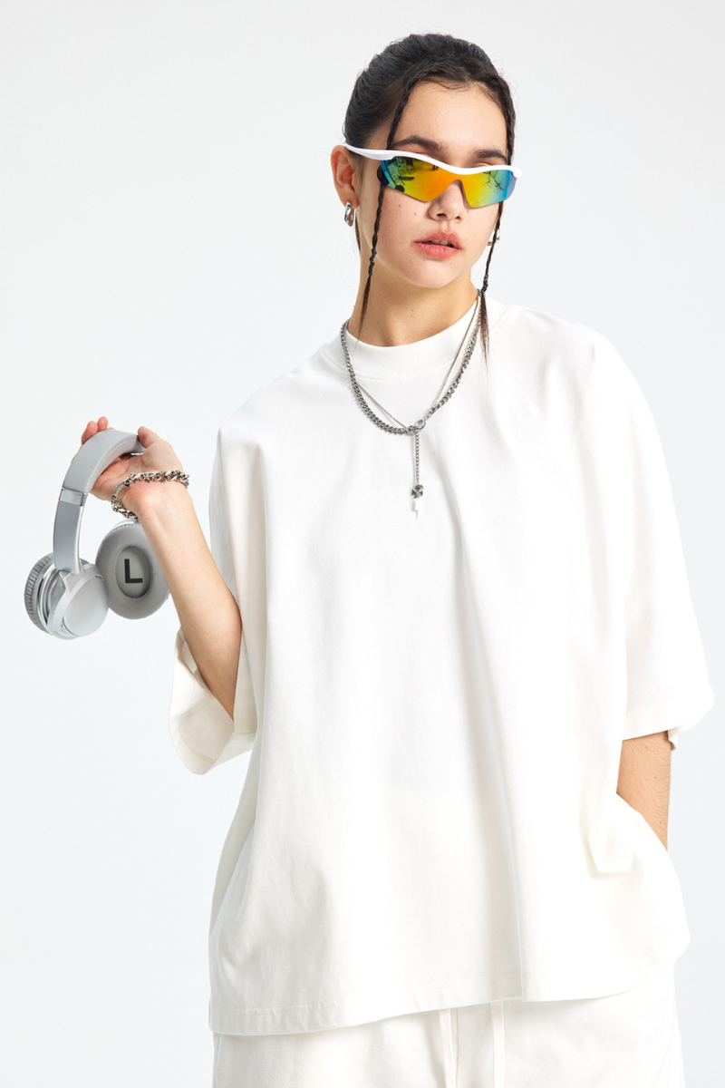 Women's Cotton Relaxed Drop Shoulder Solid T-shirt