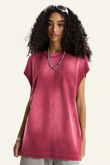 Women's Oversize Vintage Gradient Cotton Sleeveless T-shirt