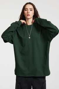 Women's Spring Summer 305g Cotton Mock Layer Long Sleeve
