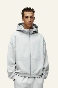 Men's Streetwear Front Pocket Full-zipper Hooded Jacket