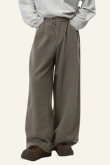 Men's Streetwear Double-button Placket Trousers