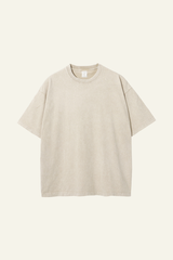 Women's Cotton Streetwear Wax-Dyed Washed Distressed T-shirt