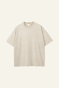 Men's Cotton Streetwear Wax-Dyed Washed Distressed T-shirt