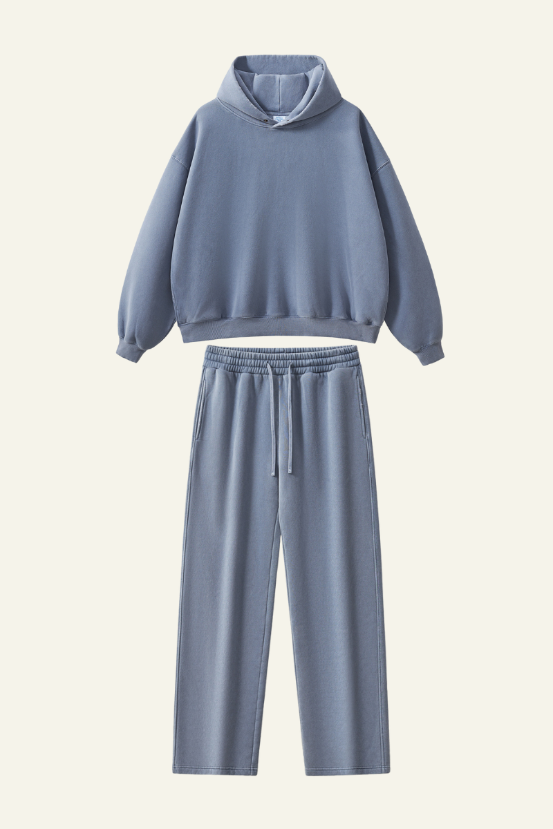 Women's Heavyweight Washed Set:Hoodie And Casual Pant