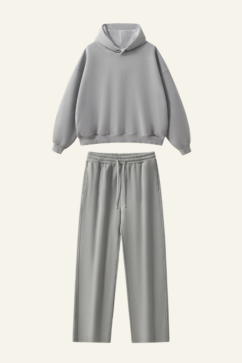 Women's Heavyweight Washed Set:Hoodie And Casual Pant