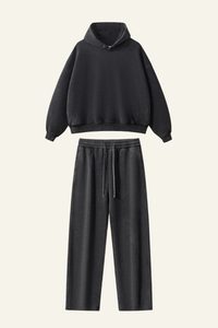 Women's Heavyweight Washed Set:Hoodie And Casual Pant