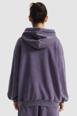 Women's Cotton Washed Distressed Front Pocket Hooded Jacket
