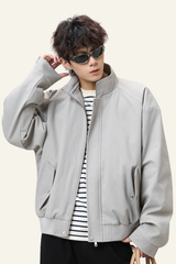Men's Streetwear Stand Collar Zip-Up Jacket