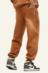 Men's  Streetwear Washed Fleece-Lined Gradient Cuffed Pants