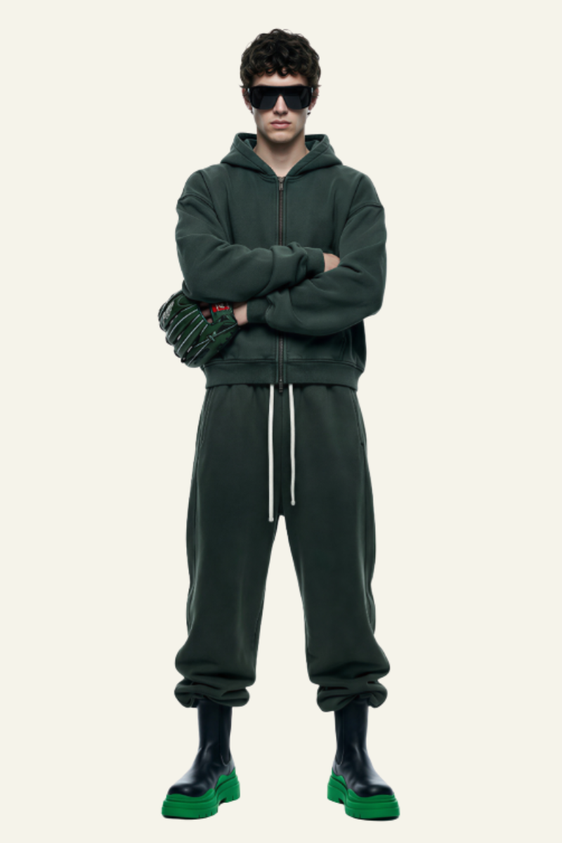 Men's Streetwear Set:Hooded Jacket & Casual Pants