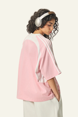 Women's Cotton Side Striped Color Block Streetwear T-shirt