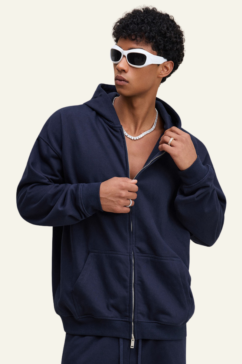 Men's Streetwear Full Zipper Hooded Jacket