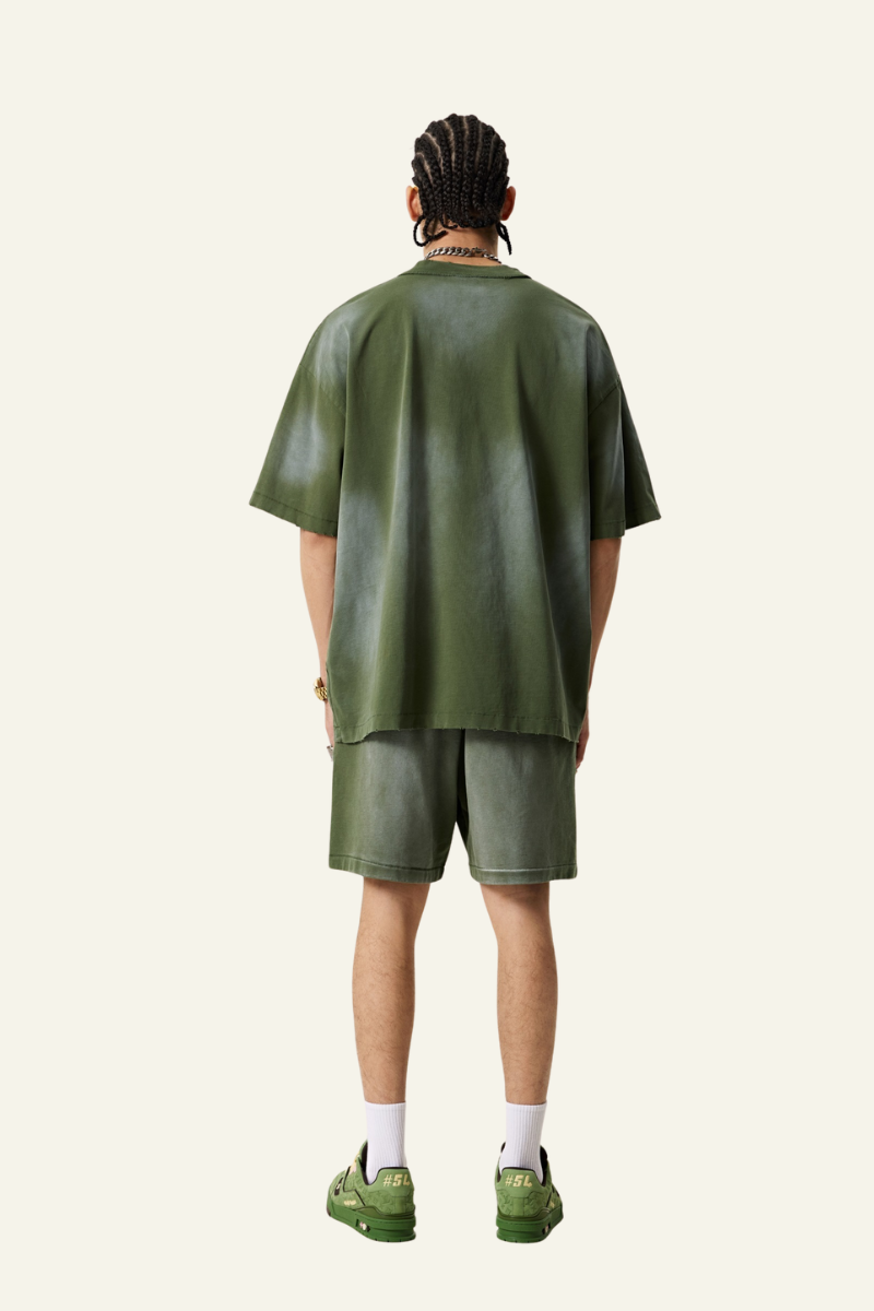 Men's Streetwear Cotton Set:Sleeveless T-shirt And Short