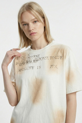 Women's Cotton Linen Tie Dye Colorblock Oversized Tee