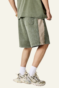 Men's Cotton Streetwear Color-Block Vintage Patchwork Shorts