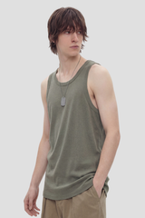 Men's 300g Heavy Raw Edge Earth Tone Moisture Wicking Tank