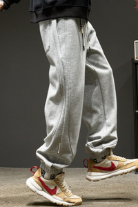 Men's Summer Solid Drawstring Heavy Jogger Pants