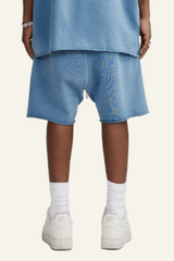 Men's Vintage Washed Cotton Frayed-Hem Shorts