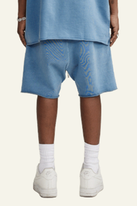 Men's Vintage Washed Cotton Frayed-Hem Shorts