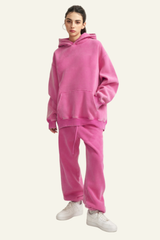 Women's Over Size Set:Hoodie & Cuffed Sweatpants