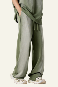 Men's Gradient-Colored Cotton Wide-Leg Pants.