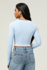 Cropped long-sleeved sports top