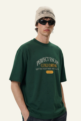Mne's Streetwear Vintage  Distressed T-shirt