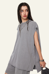 Women's Cotton 270 Heavyweight Washed Side Slit Tank Top