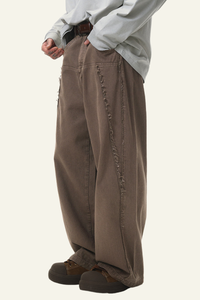 Men's  Cotton Streetwear Distressed-style Vintage Pants