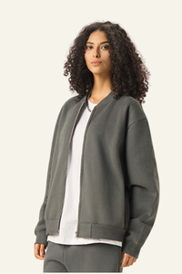 Women's  Streetwear Stand Collar Fleece-Lined Zipper Jacket
