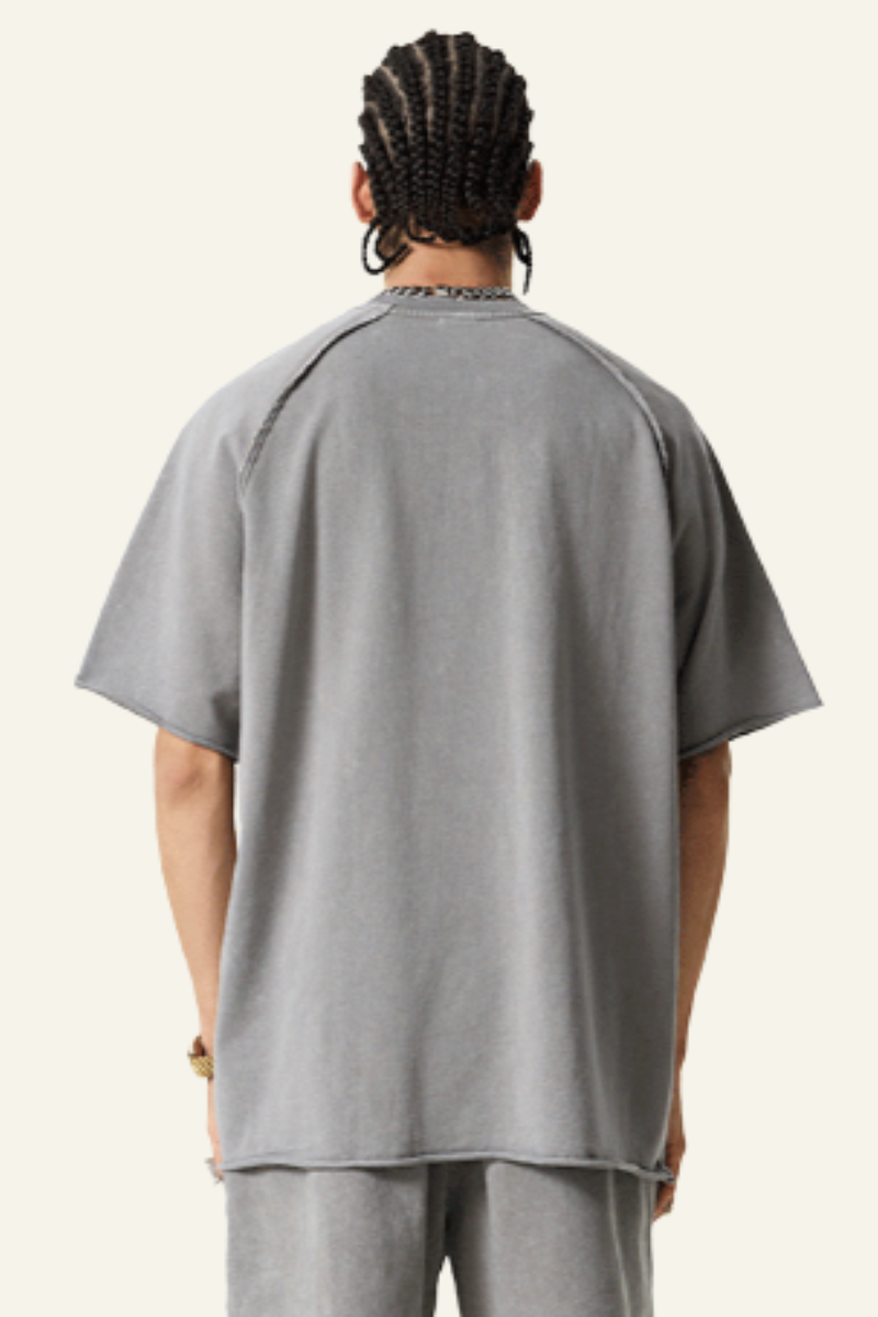 Men's Washed Wax-Dyed Cotton T-shirt.