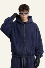Men's Full Zipper Pocket Hooded Jacket