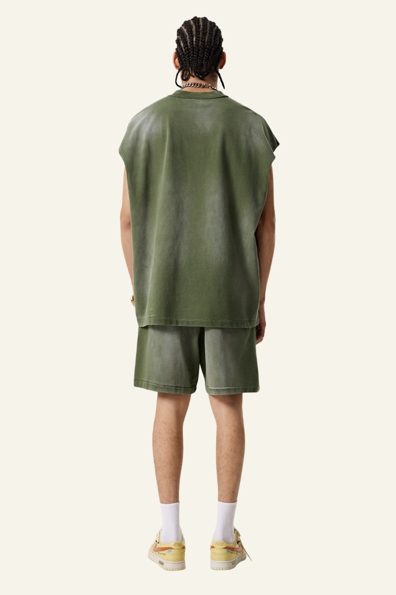 Men's Vintage Gradient Cotton Set:T-shirt And Short