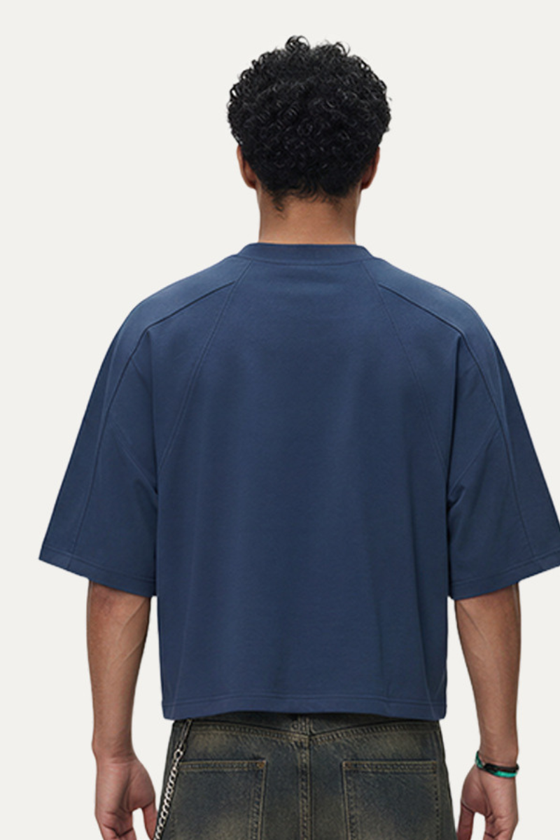 Men's 180g Polyester Cropped Oversized Cooling Tee