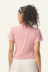 Women's Streetwear  High-neck Slim  Dopamine  T-shirt