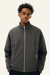 Men's Streetwear Stand Collar Full-Zipper Jacket