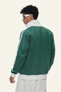 Men's Streetwear Vintage Stand-Collar Side-Striped Jacket