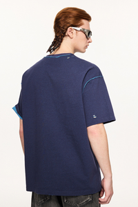 Men's Summer 240g Cotton Reversible Distressed Loose Tee