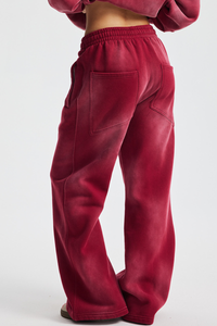 Men's Streetwear Washed Distressed Fleece-Lined  Pants