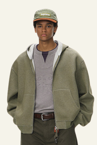 Men's Streetwear Double-Sided Zip Hooded Jacket