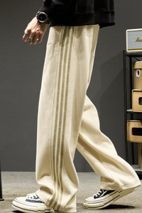 Unisex Spring Summer Heavy Side Stripe Drawstring Pants