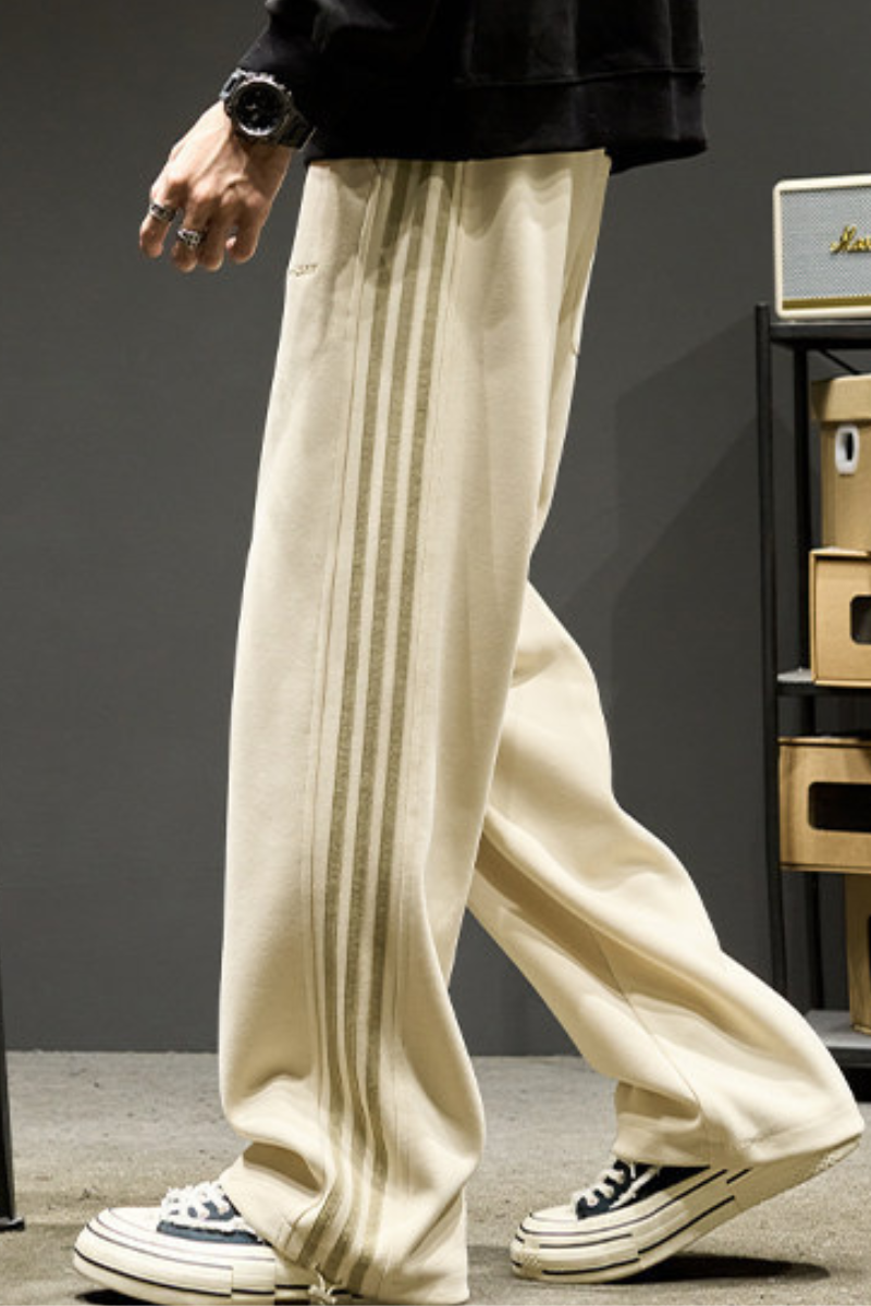 Unisex Spring Summer Heavy Side Stripe Drawstring Pants